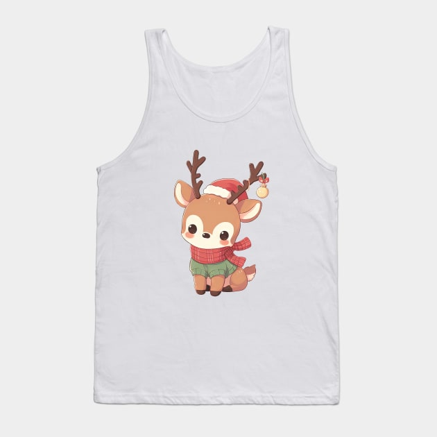 Cute Christmas Deer Tank Top by Takeda_Art